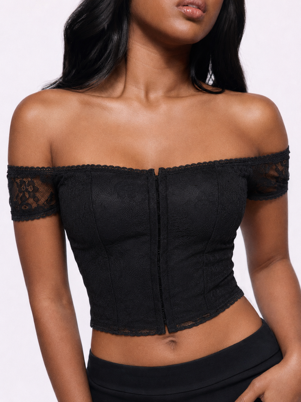 Quiet Allure Off Shoulder Lace Corset Top