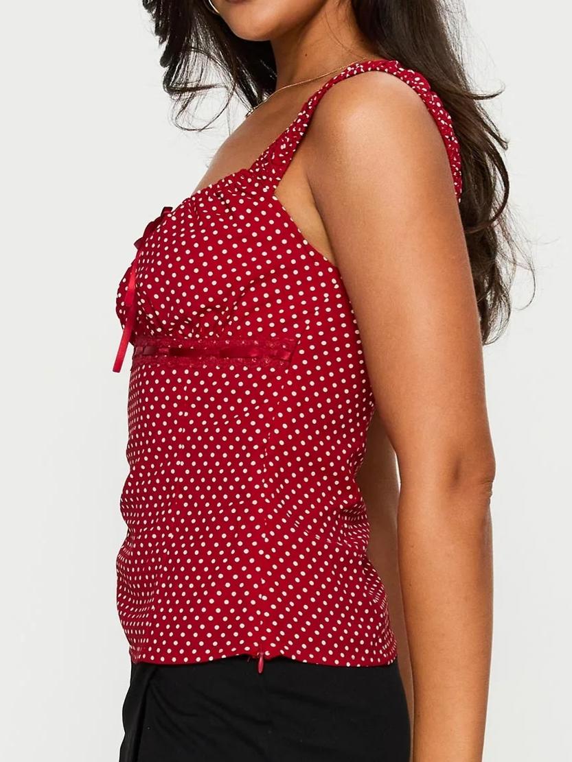 Garconne Top Red Polka Dot