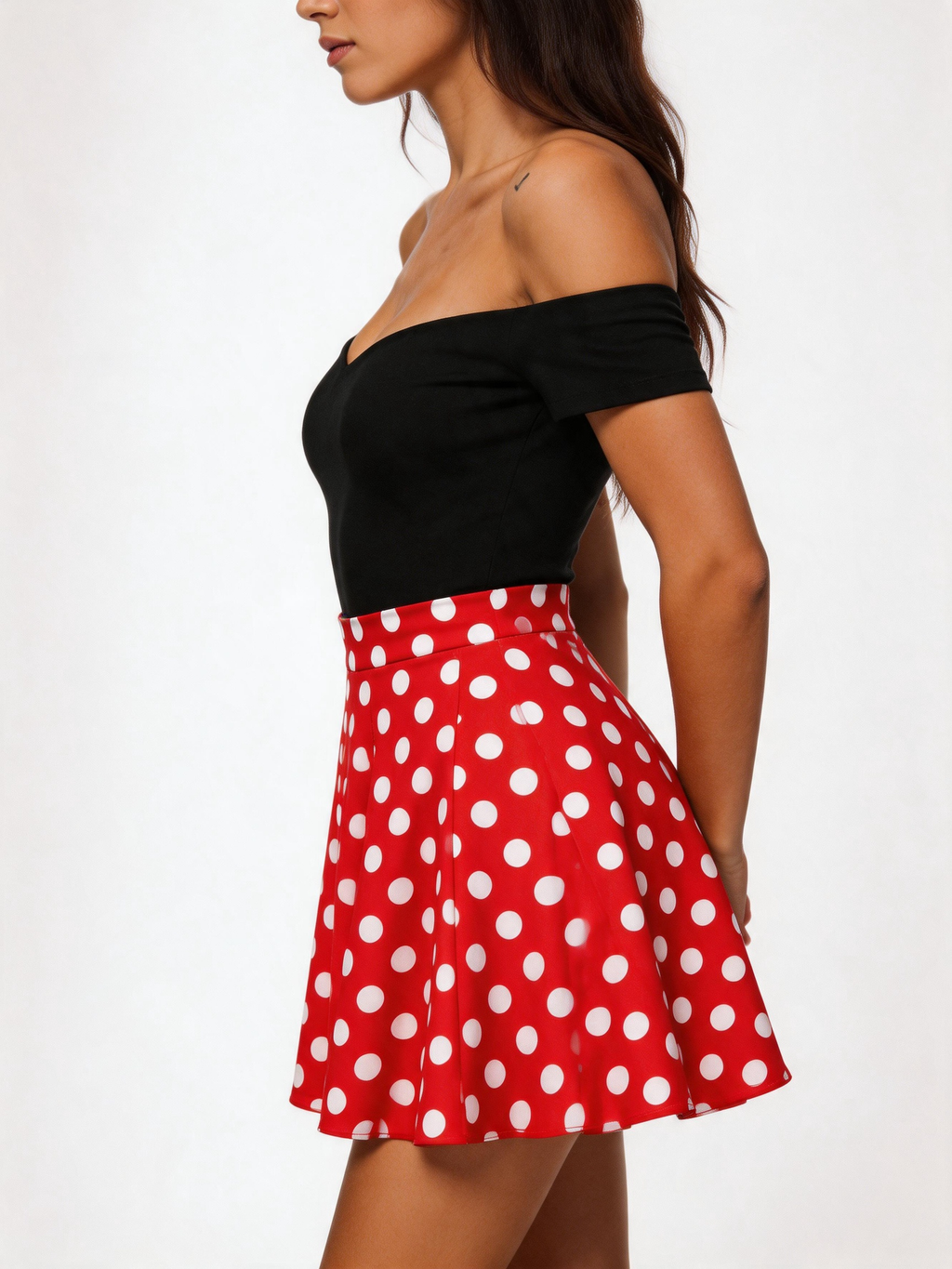 Dancing Dot Off Shoulder Dress