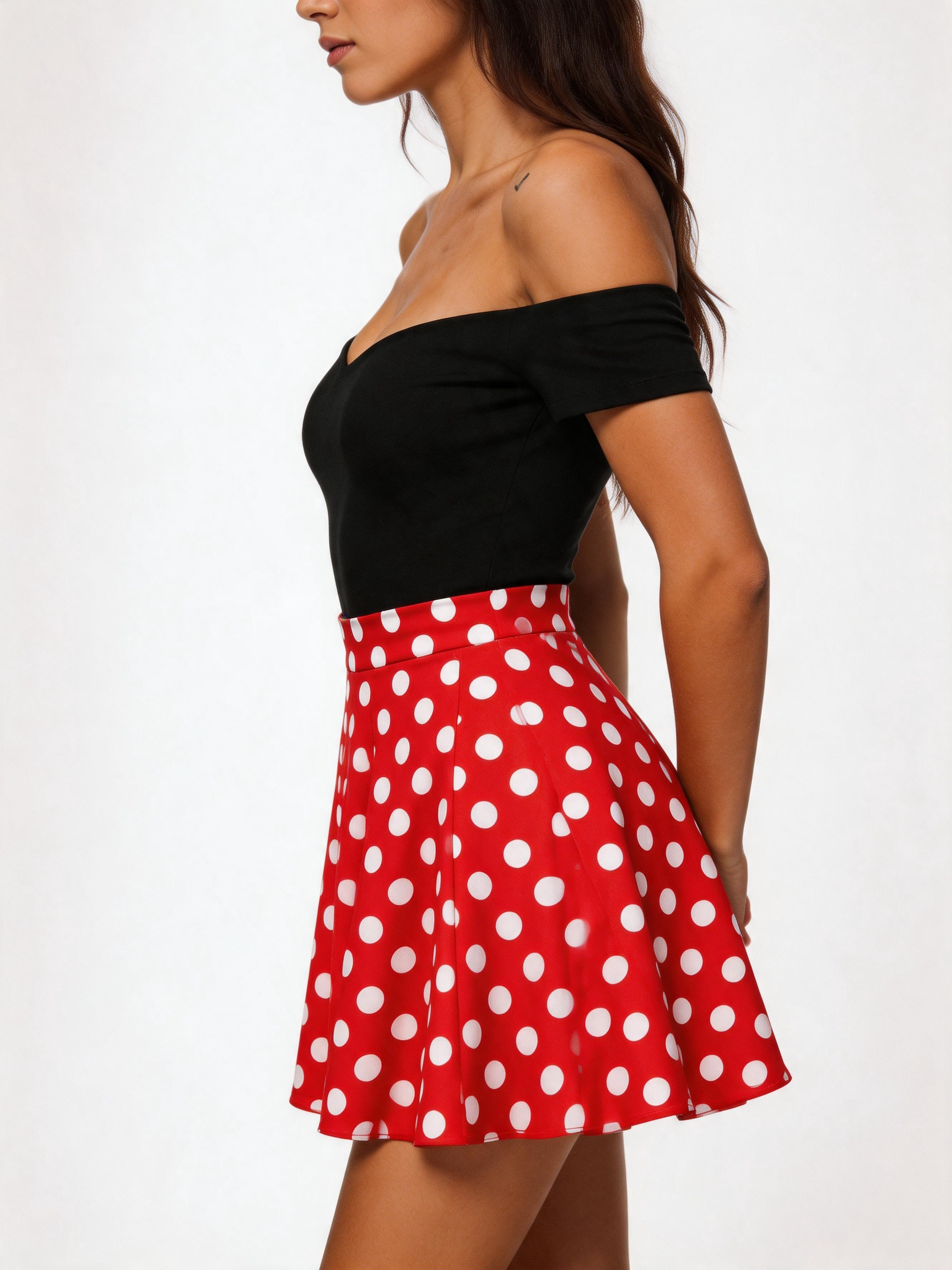 Dancing Dot Off Shoulder Dress