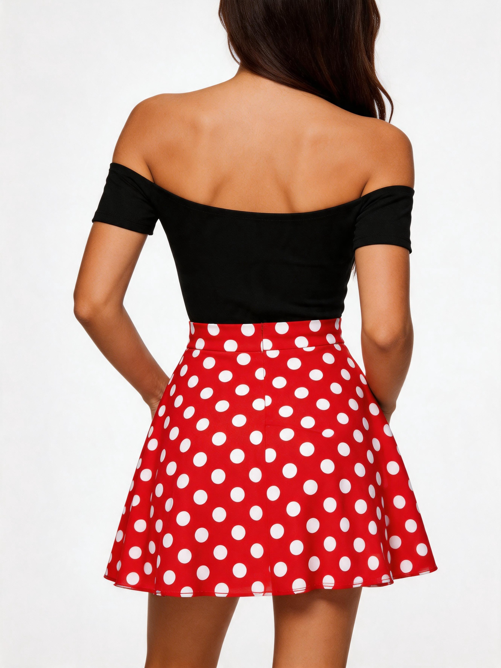 Dancing Dot Off Shoulder Dress