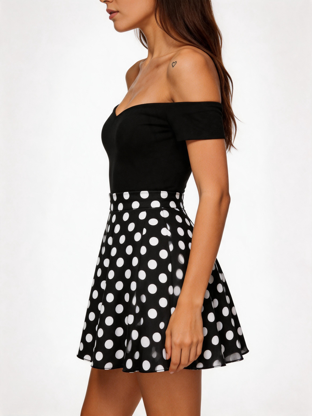 Dancing Dot Off Shoulder Dress