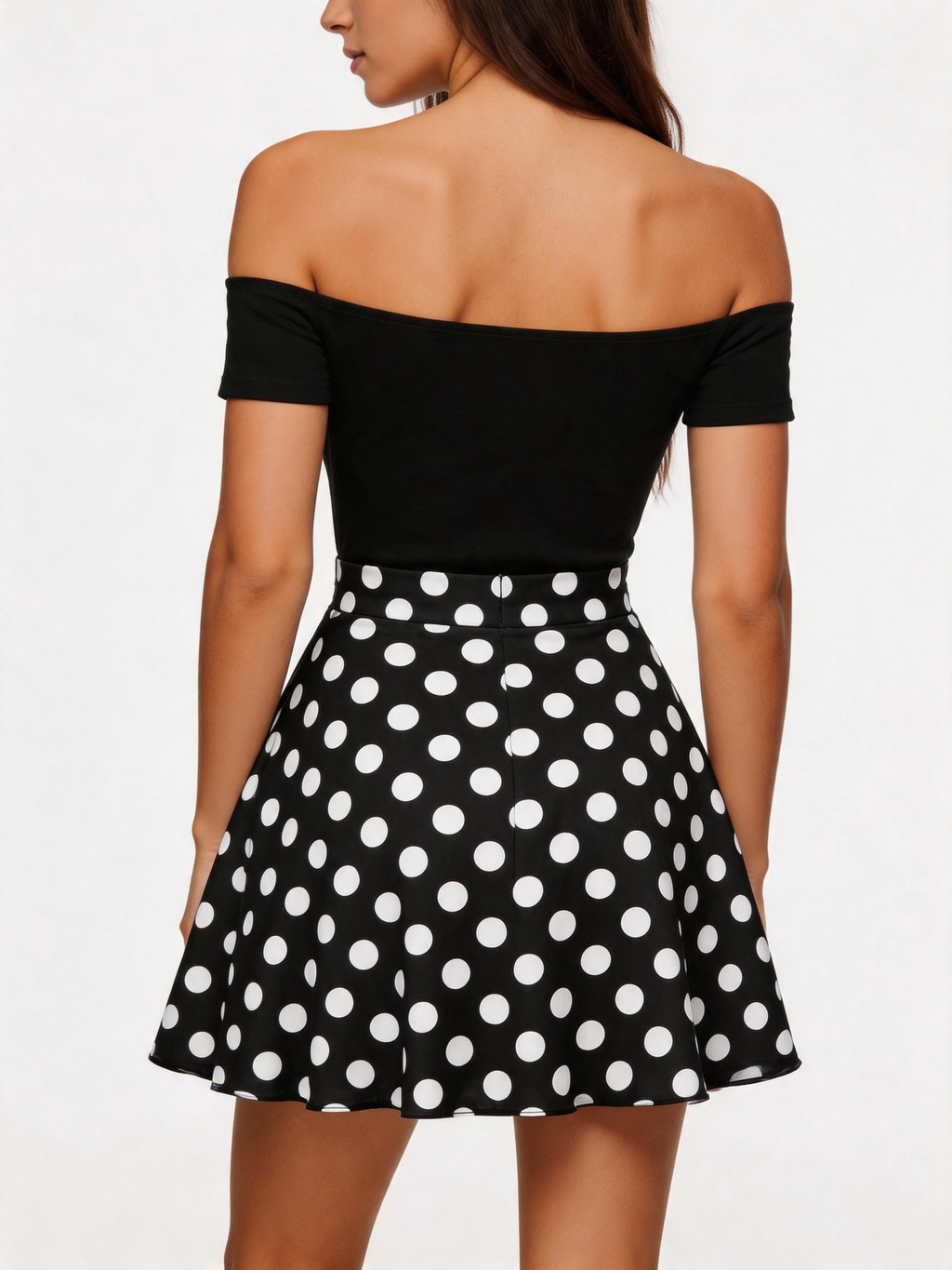 Dancing Dot Off Shoulder Dress