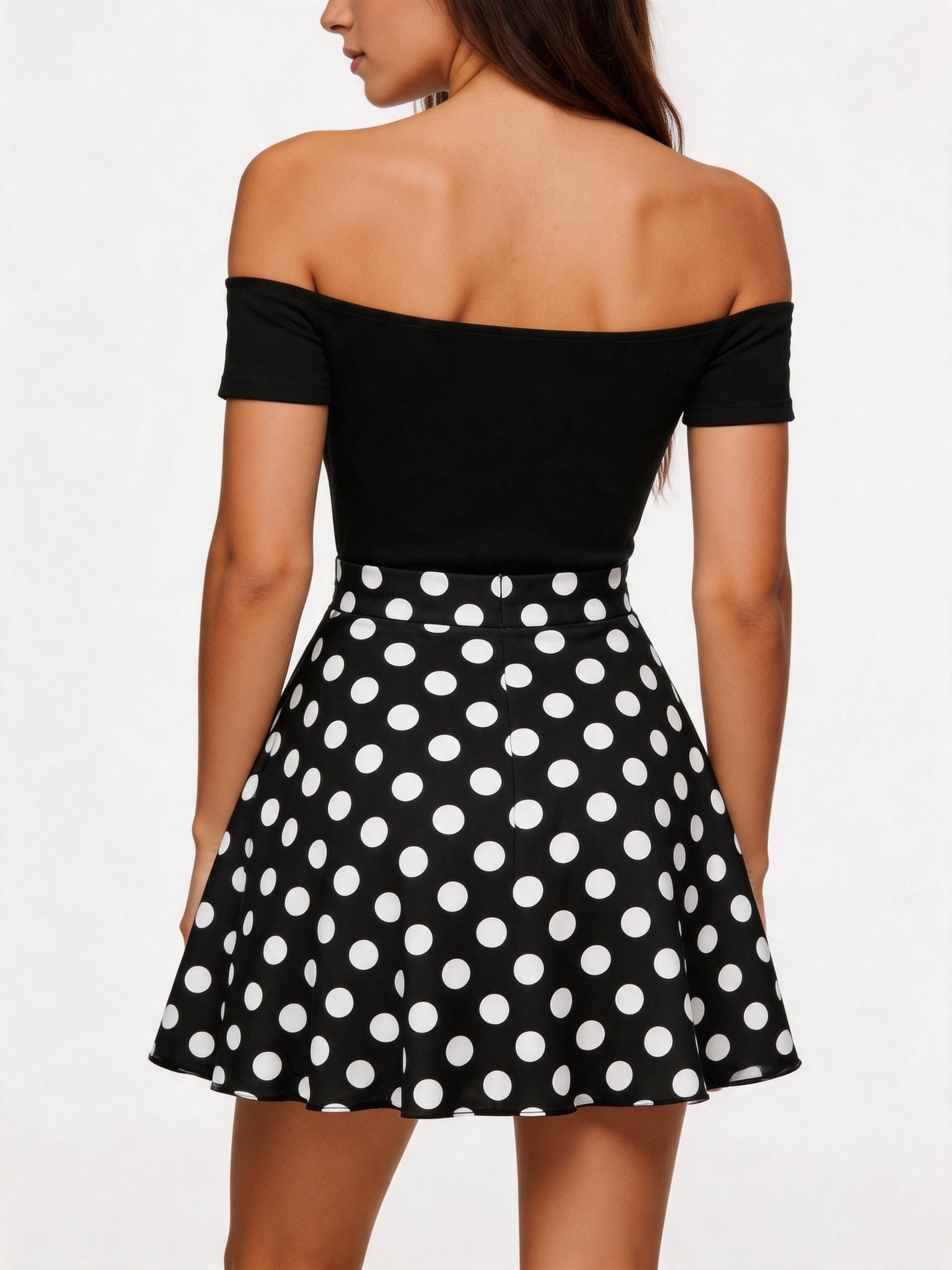 Dancing Dot Off Shoulder Dress
