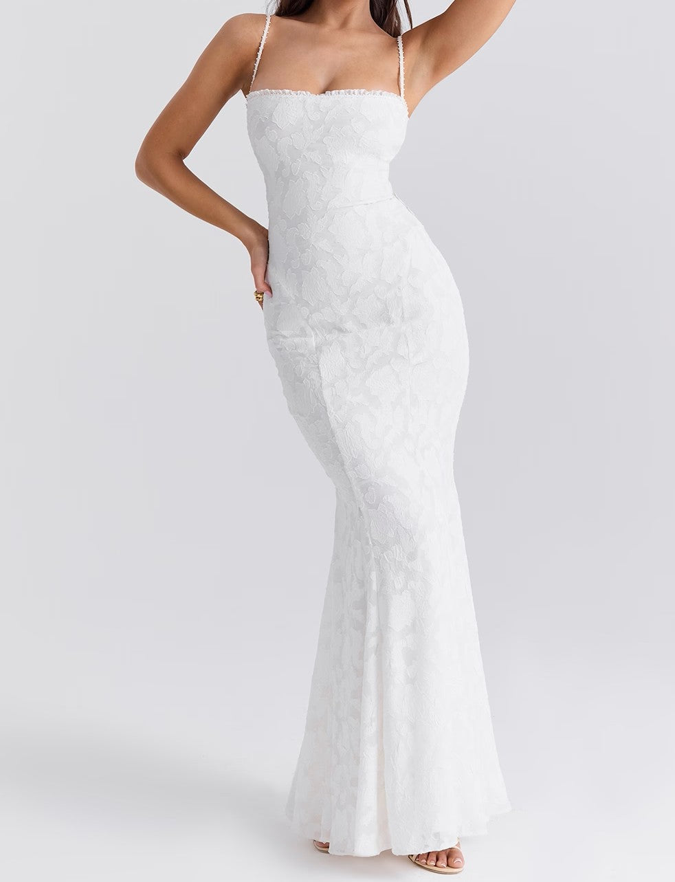 Lace Up Back Maxi Dress