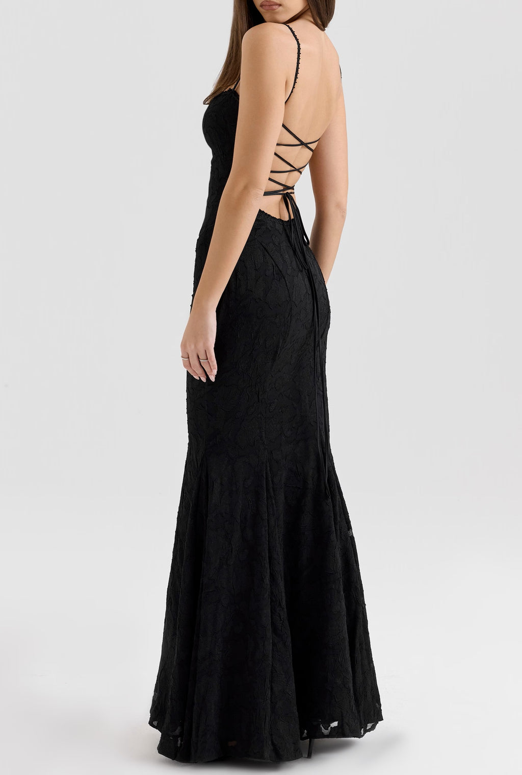 Lace Up Back Maxi Dress