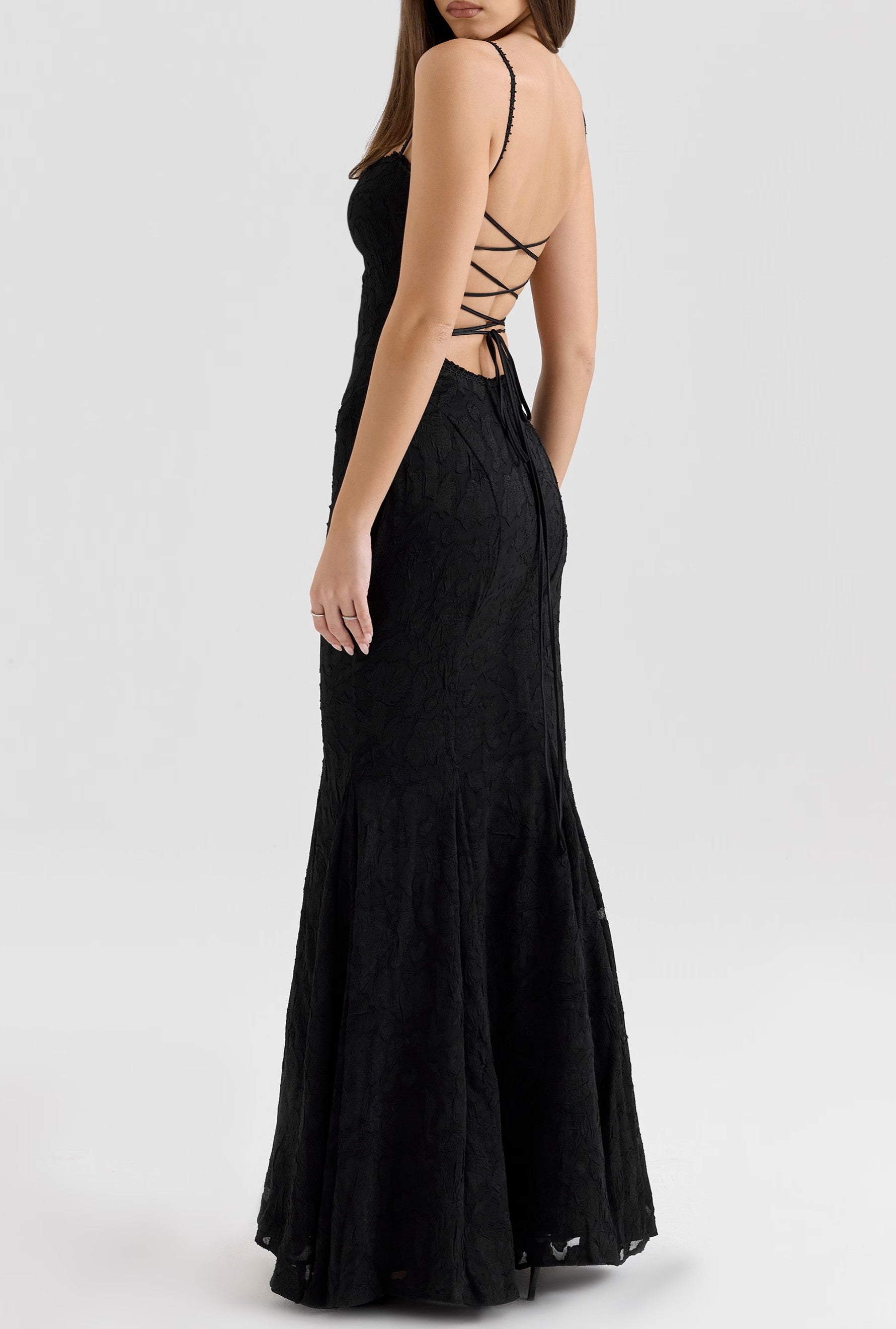Lace Up Back Maxi Dress