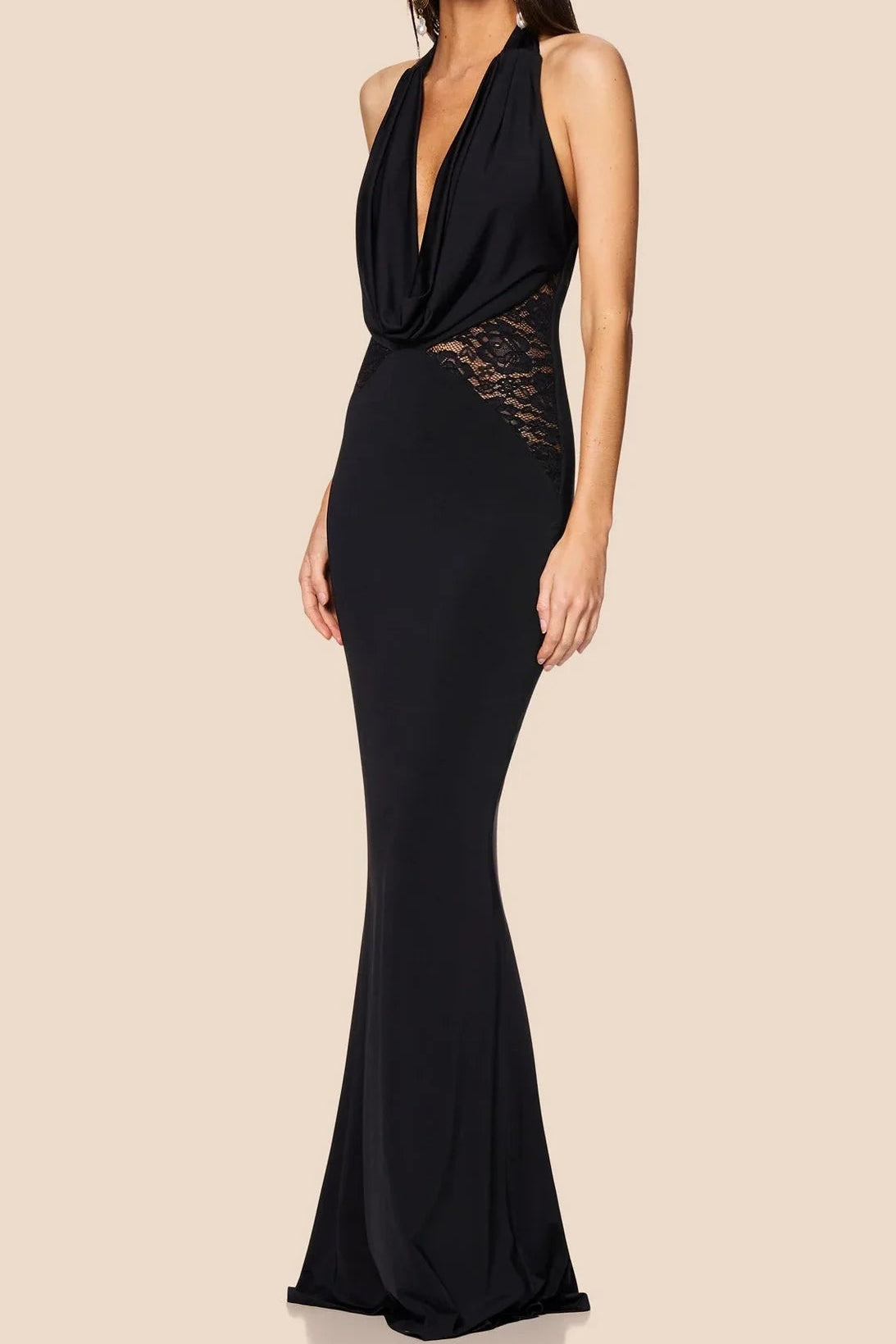 Glamorous Evening Black Lace Dress