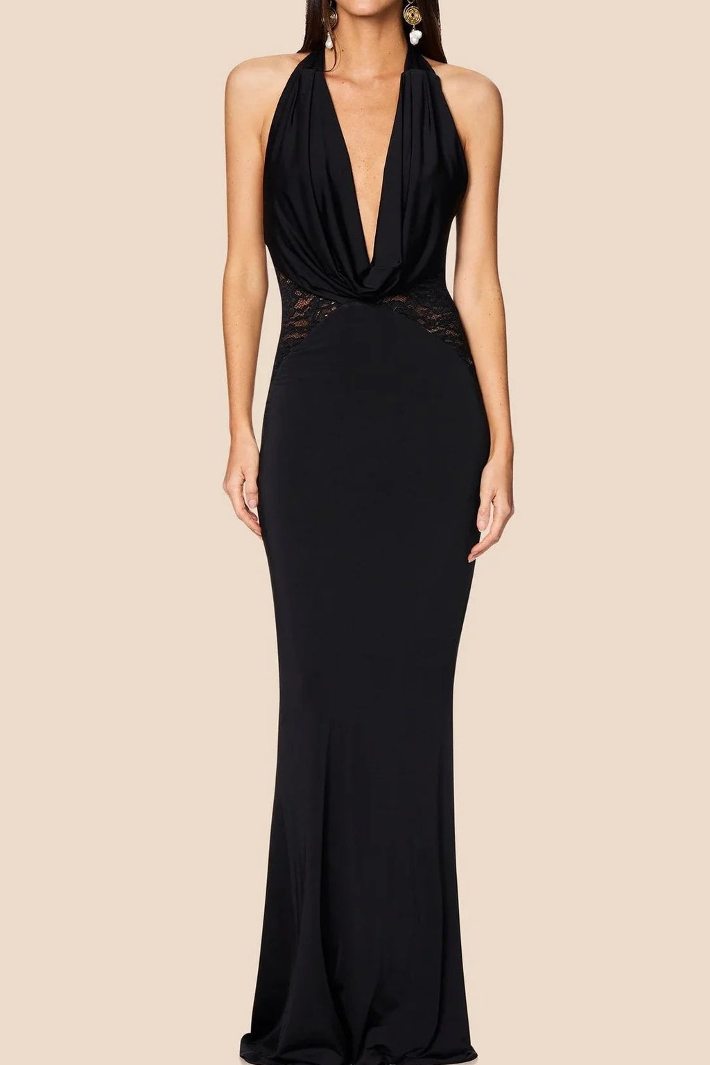 Glamorous Evening Black Lace Dress