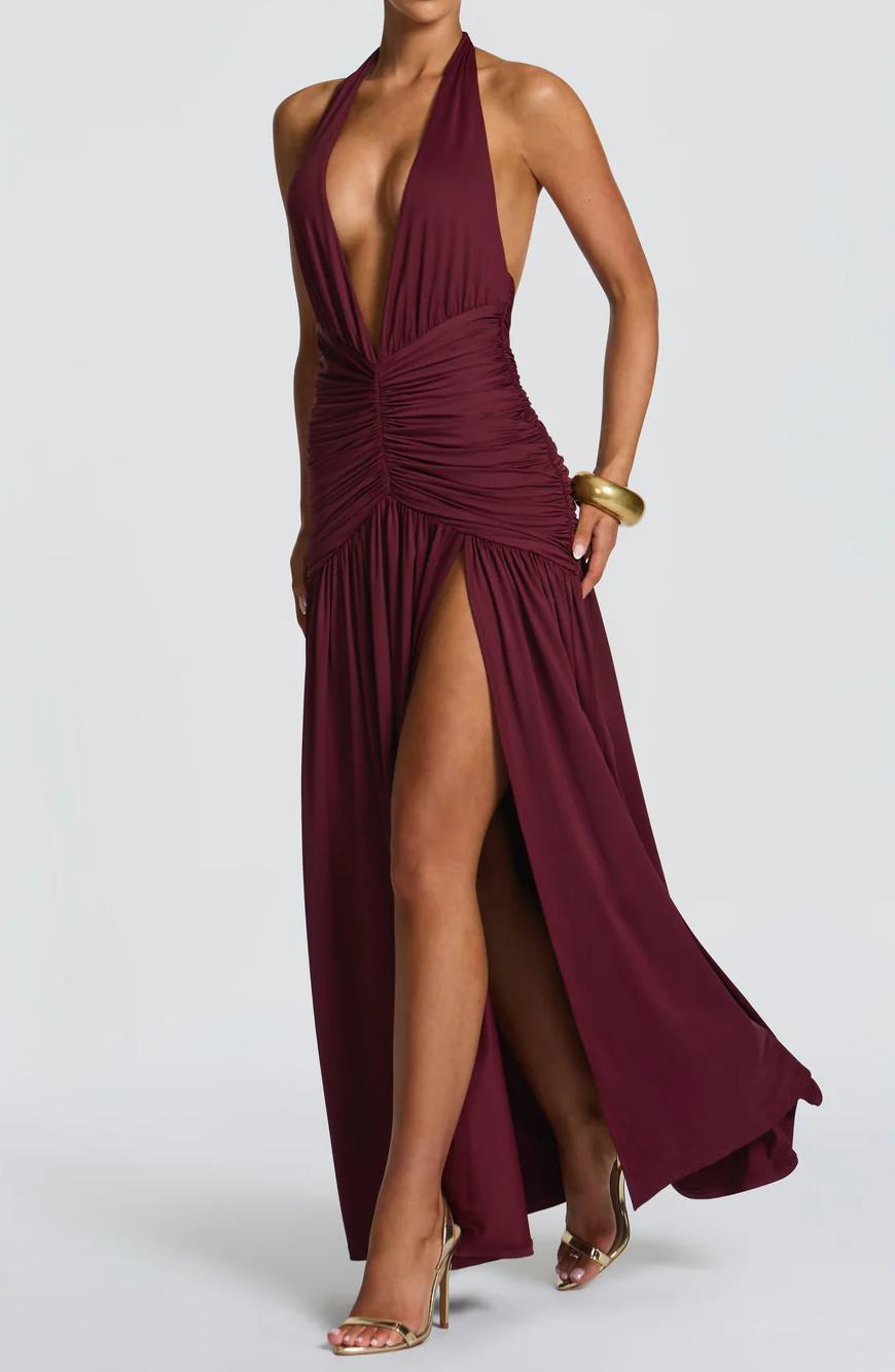 Robe longue découpée Starry Splendor pour tapis rouge 