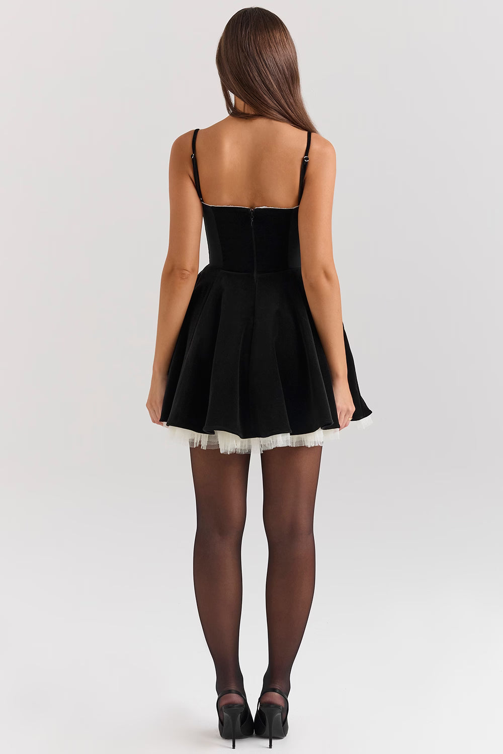 Elegant Velvet Tulle Mini Dress