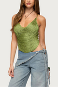 Elenie Fringed Cowl Neck Top