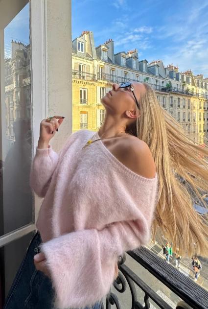 Sweet Date Outfit Soft Pink Fuzzy Sweater