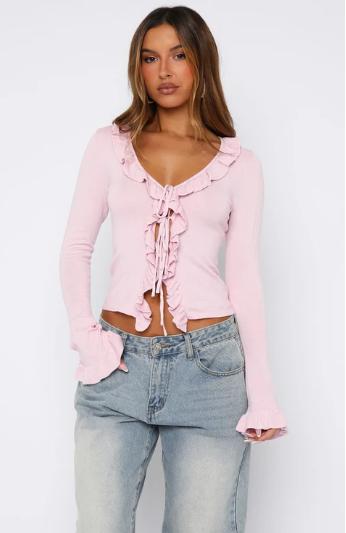 Fresh Morning Ruffled Knit Top