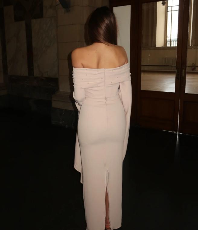 Romantic Dusk Off-Shoulder Long Sleeve Maxi Dress