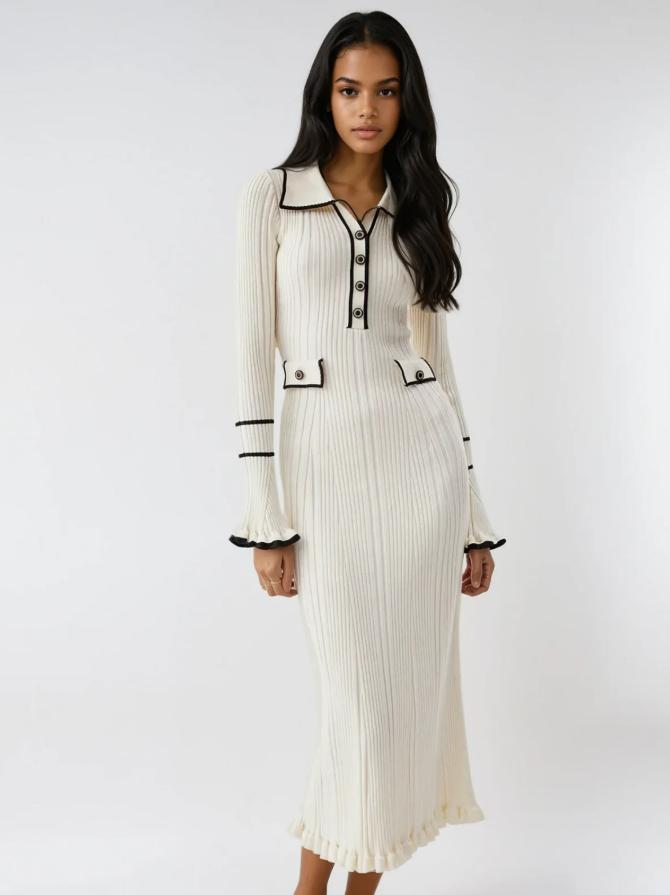 Robe en tricot classique et élégante 