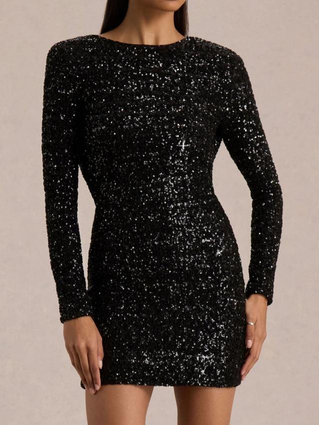 Boat-Neck Mini Dress With Draped Detail And Open Back