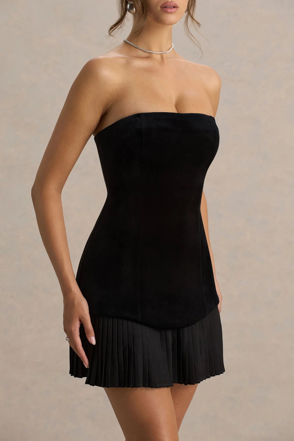 Velvet Bandeau Mini Dress